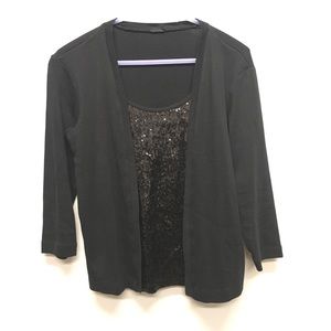 One piece Cardigan with Sequins Shell